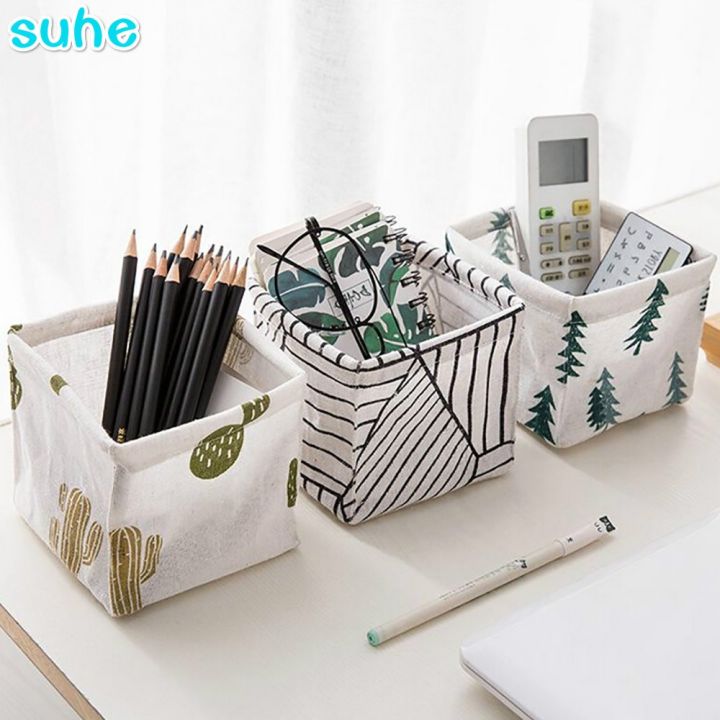 suhe-desktop-square-storage-box-canvas-linen-mini-cute-storage-fabric-basket