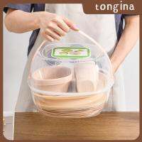 Tongina จานชามชุดอุปกรณ์ทานอาหารเครื่องครัวแคมปิ้งใช้ซ้ำได้สำหรับกระเป๋าเป้ปีนเขางานเลี้ยง