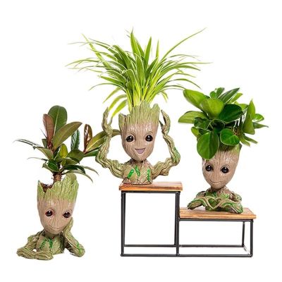 【CC】 Groot Flowerpot Kids Pot Figurines Man Garden Baby