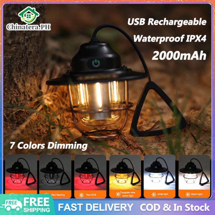 [Fast Delivery] 7 Colors LED Hanging Camping Light USB Rechargeable
