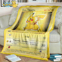 New Pokmon Anime Cartoon Kawai Pickachu Vmax Card Flannel Cashmere Warm Keeping Office Lunch Break Blanket Children Sleep Quilt