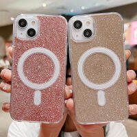 N52แม่เหล็กที่แข็งแกร่งสำหรับ 14 13 12 11 Pro Max Plus XS XR 8 SE Case Soft Glitter Wireless Charge สำหรับ MagSafe Cover Shell Funda