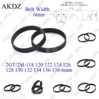 2MGT 2M 2GT Synchronous Timing belt Pitch length 118 120 122 124 126 128 130 132 134 136 138 width 6mm  Rubber closed Collars