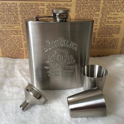 Luxury Hip Flask 7oz stainless steel flagon wine bottle Gift Box