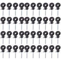 40Pcs Electric Fence Insulators Screw,Electric Fence Ring Insulator Tape Screw Wood Post Insulators Screw-In,Screw