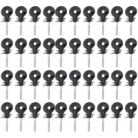 40Pcs Electric Fence Insulators Screw,Electric Fence Ring Insulator Tape Screw Wood Post Insulators Screw-In,Screw