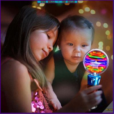 7.5 Inch Light Up Magic Ball Toy Wand For Kids Flashing LED Boys and Girls Thrilling Spinning Light Show Birthday Party Fun Concert Gift