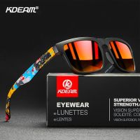 【CC】♛  KDEAM Mens Polarized Sunglasses Fishing Lifestyles Mirrored Color Blocking Glasses Sunglass With