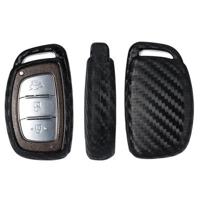 huawe Carbon Fiber Pattern Silicone Car Key Case Keychain Cover For Hyundai Elantra Tucson Mistra Verna Sonata IX25 IX35 Smart Keys