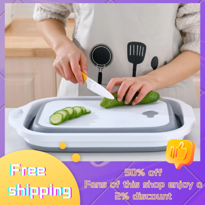 Folding Cutting Board Multifunctional Collapsible Sink Drain Basket Washable Vegetables Strainer Kitchen Dish Storage Organizer