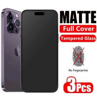 กระจกอย่างหนา Matte 3ชิ้นสำหรับ iPhone 14 12 11 13 Pro Max 7 8 Plus ฟิล์มกันรอยสำหรับ iPhone 15 13 12 Mini X XR XS MAX