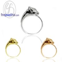 Finejewelthai-แหวนนักษัตร-ปีขาล-แหวนรูปเสือ-แหวนเงินแท้-Tiger-Zodiac-Silver-Ring-R145800 (เลือกสีตัวเรือนได้)