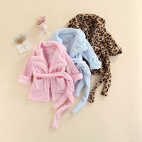 Pudcoco Robes Spring Autumn Lace-Up Baby Boys Girls Long Sleeve Leopard Print Sleepwear Pajamas Underwear Tracksuit