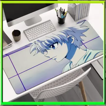 Killua character from hunter x hunter on a study table with books and  notebook