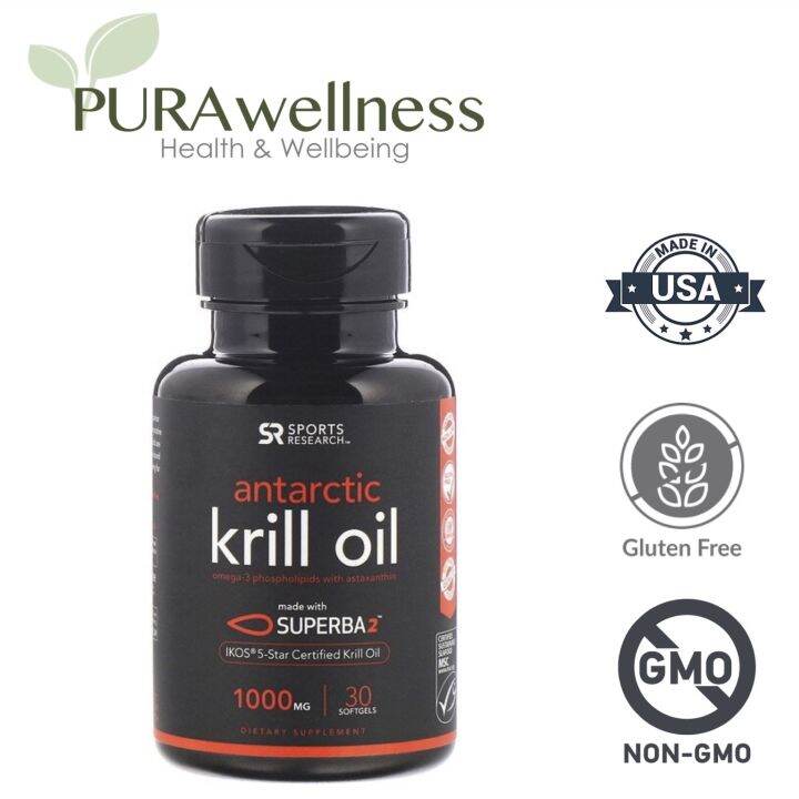 Dầu nhuyễn thể Sports Research SUPERBA2 Antarctic Krill Oil with