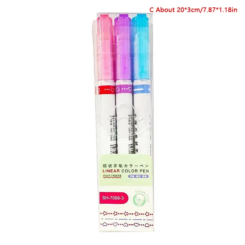 Funny Double Line Pattern Outline Marker Pen Hand Copy Account