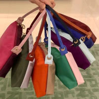 2023 New Longchampˉ Replay Color Contrast Nylon Underarm Bag Handheld Dumpling Bag Double Sided Casual Shoulder Bag Handbag
