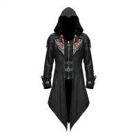 Medieval Steampunk Tailcoat Halloween Costumes for Men Renaissance Pirate Vampire Gothic Jackets Vintage Warlock Frock Coat