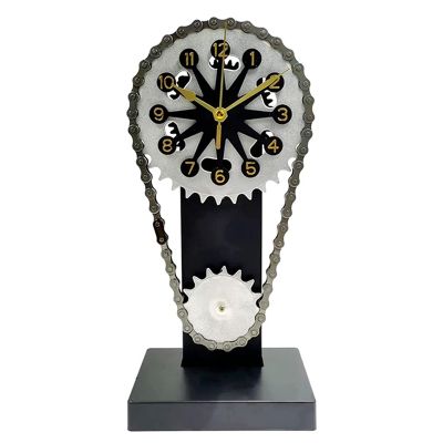 Steampunk Clock with Movement Home Decor Rotating Gear Clock Plastic Clock Crafts Black