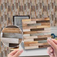 ☸☃ Imitation Wood Grain Tile Stickers Retro Brick Pattern Floor Stickers Home Decoration Self-Adhesive Waterproof DIY Wall Stickers