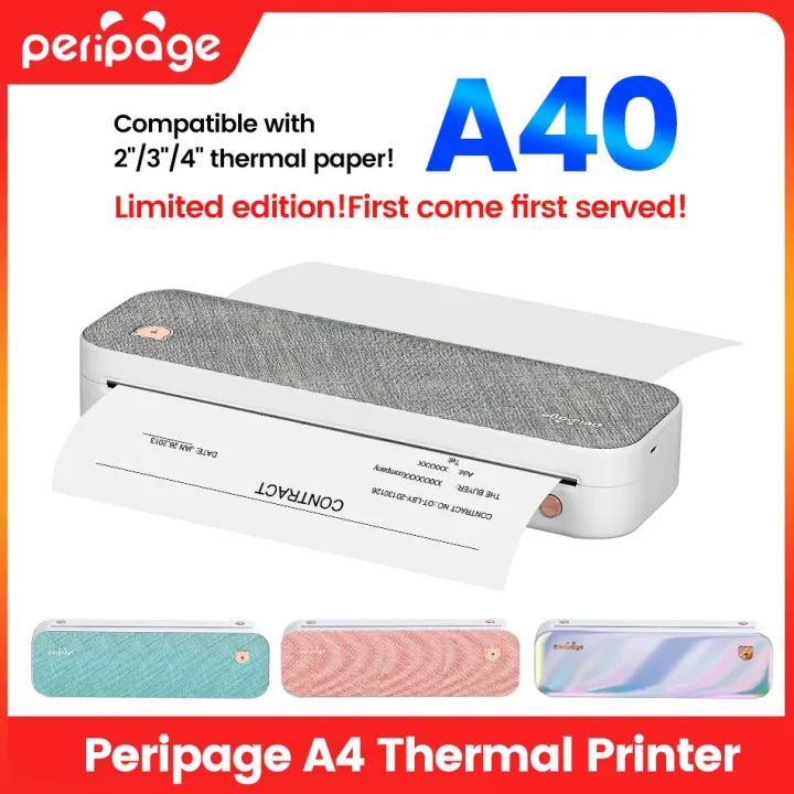 เครื่องพิมพ์พกพา-a4-peripage-เครื่องพิมพ์เครื่องพิมพ์พกพาได้ด้วยความร้อนส่งตรง-a4บลูทูธ203dpi-เครื่องพิมพ์ด้วยกระดาษ1ม้วน