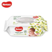 TIT_ทิชชู่เปียกHuggies Babywipe Clean Care ฮักกี้ส์  สำหรับเด็กอ่อน 80 แผ่น กระดาษเปียก  ผ้าเปียก