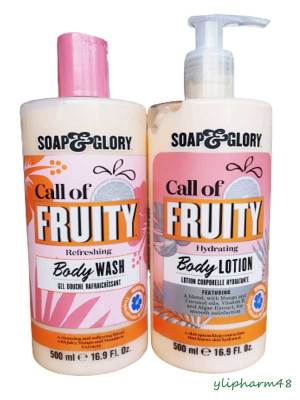 Soap &amp; Glory call of fruity body wash &amp; body lotion 500ml โซพ แอนด์ กลอรี่ คอล ออฟ ฟรุ๊ตตี้  บอดี้ วอซ &amp; บอดี้ โลชั่น 500 มล. หมดอายุ 12/2024