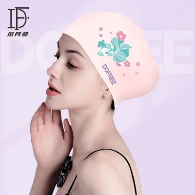 Swimming Gear Dovanlin swimming cap for women waterproof non-stretching enlarged ear protection fashionable and comfortable silicone long hair special womens swimming cap