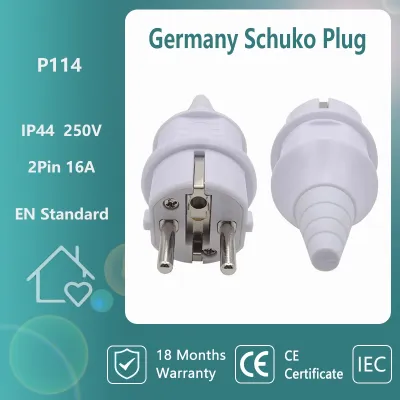 Waterproof Schuko Plug Germany Socket 2 Pin 16A Electric Industrial plug IP44 220V EN Standard European French Plug Rewireable