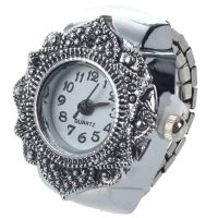 Tibetan Silver Flower Men Lady Finger Ring Watch 0.87" HOT