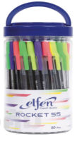 ส่งฟรี ส่งเร็ว ** !! ปากกา ปากกากด elfen รุ่น Rocket 55 ด้ามกด หมึกน้ำเงิน 0.5 มม. 50 แท่ง ราคาถูก