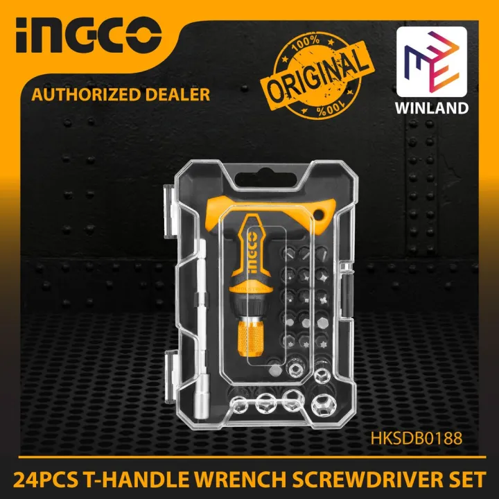 Ingco Original 24pcs T-handle Wrench Screwdriver Set HKSDB0188 WINLAND ...