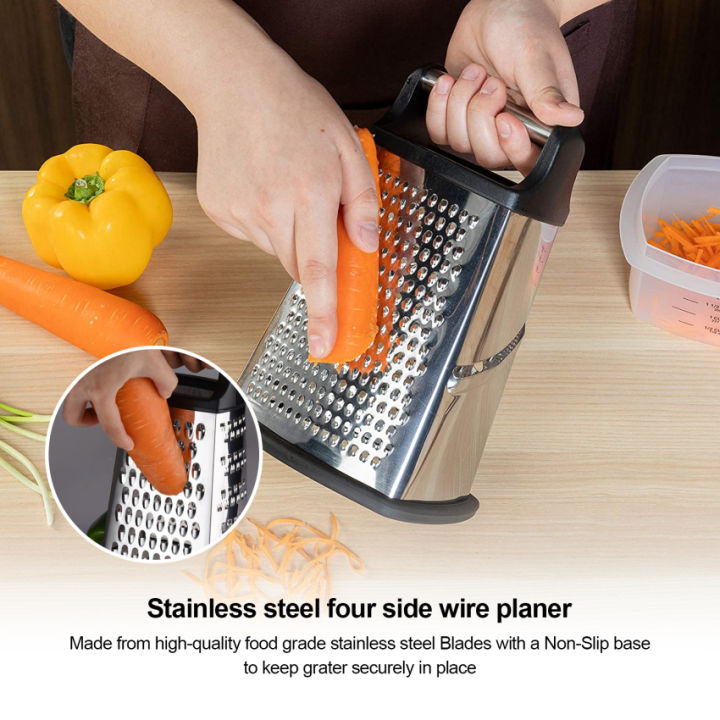 Stainless Steel Heavy Duty Kitchen Box Grater With Detachable Storage ...