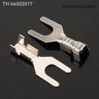 ☎✧♧ 50 Pcs Fork Spade Terminal Block Cold-Pressed Bare 3.2MM Crimp Terminal Pin U/Y-Shaped Grounding Lug DJ4413-3.2B