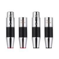 YYAUDIO 2Sets/4pcs XLR Plug Adapter XLR Male Female Connector 3 Pin Carbon Fiber XLR Microphone Audio Connector Plug