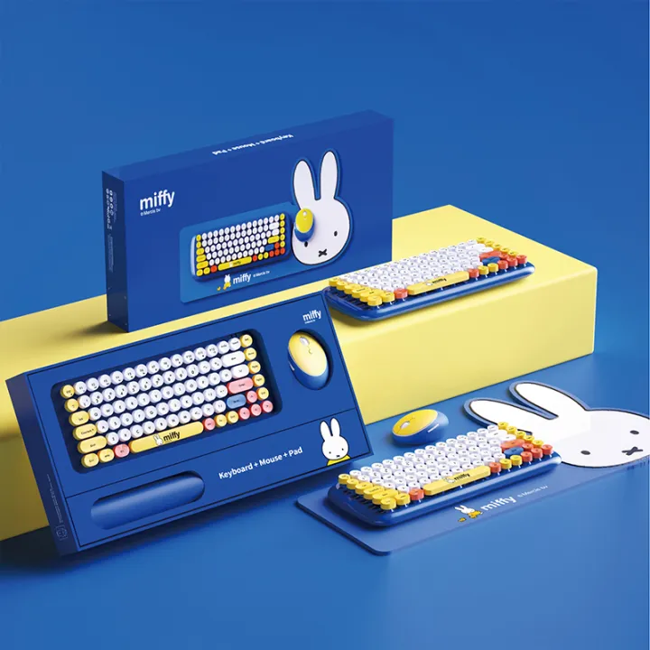 Miffy Wireless Keyboard 2.4Ghz 84 Keys Round Keycap Bluetooth Keyboard