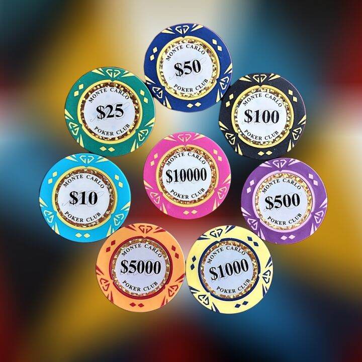 Monte Carlo Poker Chips 14g Tournament Home Game Party High Quality ...