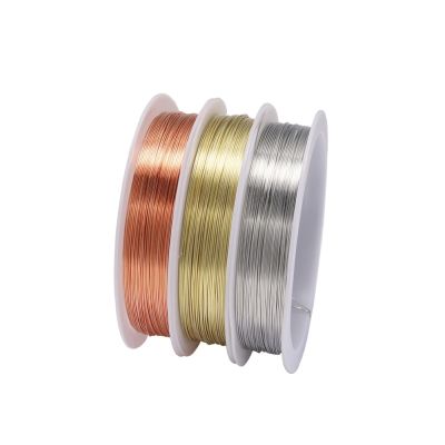 1 Roll Sturdy Gold Alloy Copper Wire Dia 0.2 0.3 0.4 0.5 0.6 0.7 0.8 1 mm Thread Metal String Wire For DIY Beads Jewelry Making