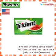 Sing gum Mỹ không đường Trident Watermelon Twist 14 Sticks x1 Pack 1 vỉ Vị