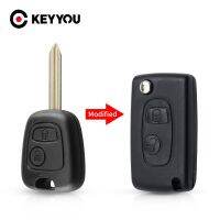 KEYYOU ปรับเปลี่ยนการพับเปลือกรีโมกุญแจแบบพลิก2ปุ่มสำหรับ C2 C1 Citroen C3แซ็กโซ/Xsara/Picasso/Berlingo