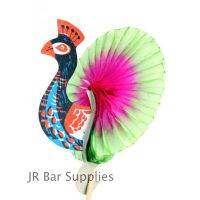 80pcs Colorful Peacock Cocktail Drink Fruit Cake Sticks