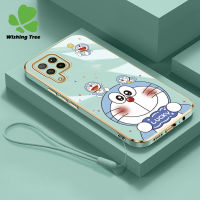 WishingTree เคสโทรศัพท์การ์ตูนโดราเอมอนน่ารักสำหรับ Huawei Nova 10 Nova10 Pro Nova 9 SE Nova 9 8i Nova 8 SE Nova 7i Nova 7 SE Nova 5T Nova 4E Nova 3i แฟชั่นโครเมี่ยมสุดหรู Nova เคสคลุมทั้งหมด TPU แบบนิ่มกับเชือกห้อย