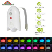 Twister.CK Toilet Night Light Motion Activated 16 Colors Changing Toilet Bowl Illuminate Nightlight USB Rechargeable Lamp For Bathroom