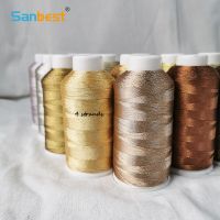 Sanbest เชือกกำไล DIY โลหะ4เส้นด้ายทอผ้างานแฮนด์เมดต่างหูถักไหมพรม Macrame