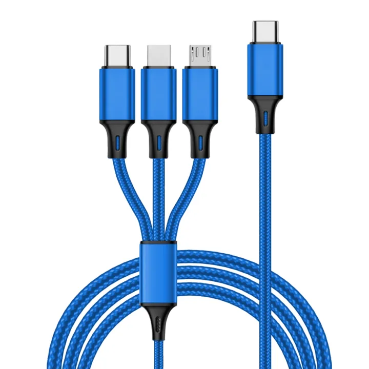 PD 20W 3 In 1 USBC Cable Flexible Micro TypeC Charging Cable for iPhone 12 11 Pro Max Red