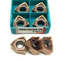 10pcs WNMU080608 Face Milling Inserts Original WNMU040304 WNMU080608EN GM เครื่องกลึงแผ่นคาร์ไบด์กลึงเครื่องมือสําหรับ mfwn