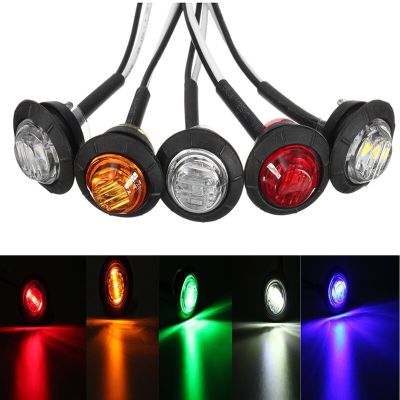 【CW】1pc 12V 24V 3LED 3/4" Round Trailer Side Marker Lights Yellow White Red For Trucks Clearance Lights Truck Turn Signal Lamp