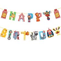 【CC】 Circus Themes Happy Birthday Baby Shower Decorations Photo Booth Bunting Garland Flags