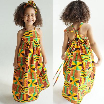 〖jeansame dress〗1-5ปีเด็กสาวพรรคชุดแอฟริกันเสื้อผ้าเด็ก Bazin Riche ชุดเด็ก Dashiki พิมพ์ชุดเสื้อผ้าที่มีแถบคาดศีรษะ