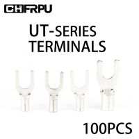 【YF】❦▥⊙  100PCS Cable Wire Crimp UT Non-Insulated Fork U-Type Tin-Plated Terminals Assortment